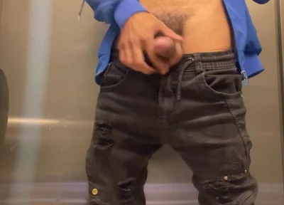 Enjoying Masturbation in a Public Bathroom
