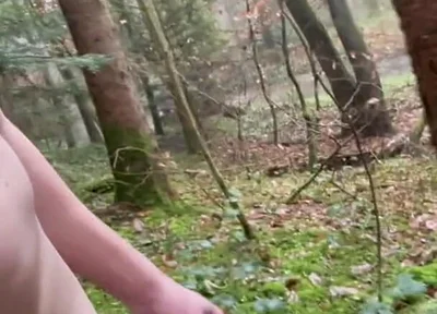 Running in the Forest and Stripping Completely Naked