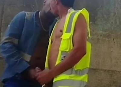 Two Workers Behind the Service Wall