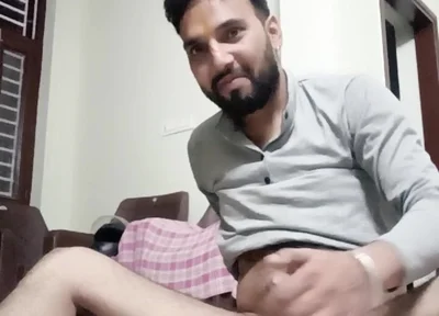 Indian man masturbation in the bathroom