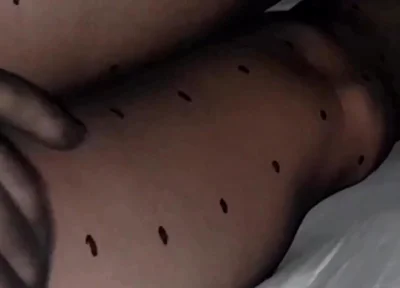 Dani Leg with Dotted Black Nylon and Gloves