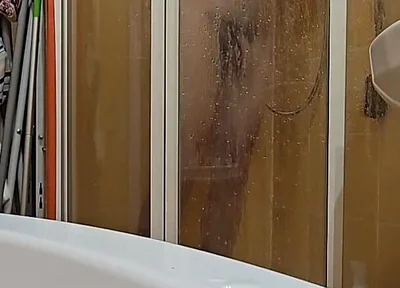 Hairy Guy Taking a Shower at His Female Friend’s Place