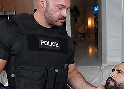 Guy Selector - Police Officer Nick Cranston Whips Out His Cock And Starts Fucking Rikk Yorks Feet