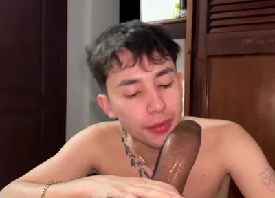 Blowjob to a Huge Black Cock and Taking It Deep