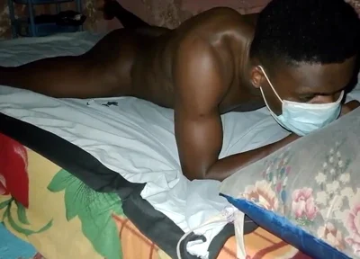 African Black Guy Fucks His Bed