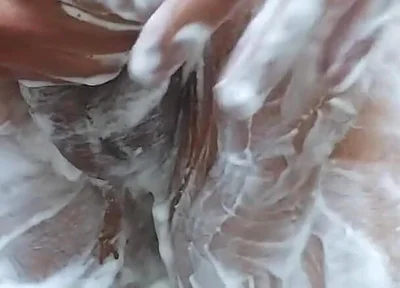 Standing Shaving in Bathroom and Cumshot