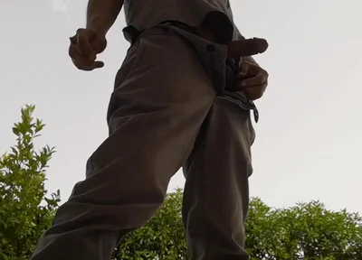 Quick Outdoor Jerkoff While Having a Cigarette