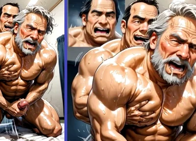 A Group of Mature Men Engage in an Insane Orgy with Cum Inside an Old Man's Ass