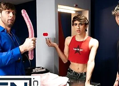 Dom King Frees Foxy Alex From His Cock Cage And Licks His Ass During A Steamy Security Check