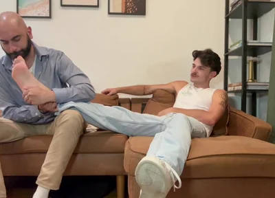 Licking master stinky feet cuming