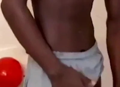 Swinging stroking my big black cock