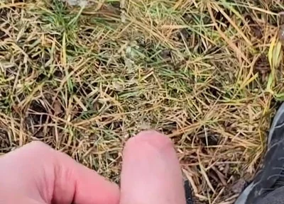 A Bit Risky Peeing - POV Outdoor Male Pee During a Nature Walk