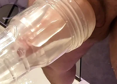 Fleshlight Wall Fuck POV with a Thick Uncut Cock in Full Focus