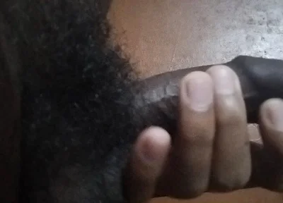 Masturbating,rubbing, and Slapping My Hairy Uncut Black Cock After Long Time