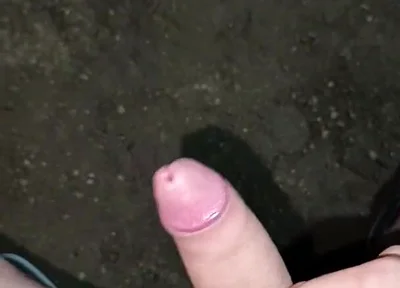 Outdoors at Night, Peeing and Hot Cumshot