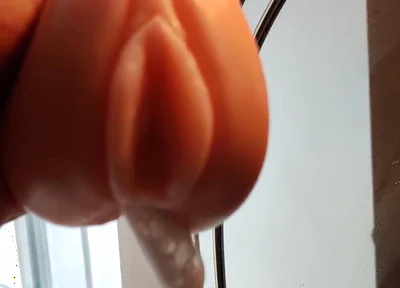 Squeezing My Cum Out of an Onahole After Using It