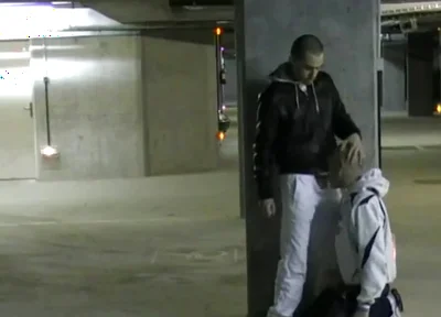 Fucked by scally boy in public parking in paris