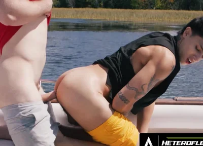 Angel Elias And Marcus Mcneil - Hairy Hunk Buttfucks Buddy During Boat Sex Afternoon