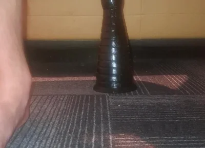 Hot gay twink NoFace Twink X riding huge toys