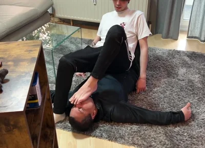 Feet socks master licking