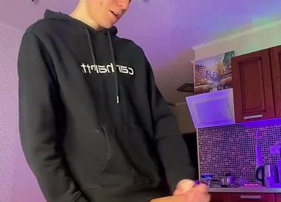 Skinny Boy Making a Huge Mess with His Thick Dick