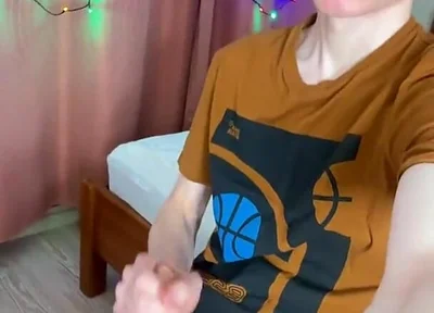 Young Student Home Alone with a Monster Boner and Lots of Sperm