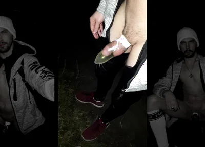 Winter Hike with a Piss-soaked Rubber on My Dick