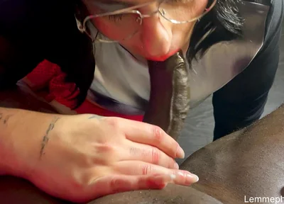 Sexy Trav Sucks My Big Cock Gently and Roughly