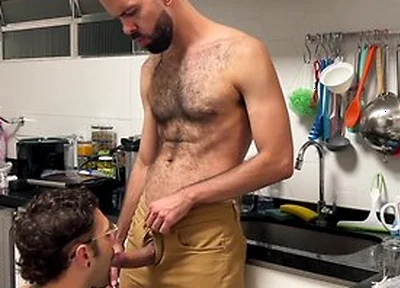 Hairy Alpha Milo Galician Breeds My Ass In The Kitchen - Used As His Cumdump
