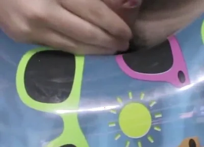Playing with a cool swimring