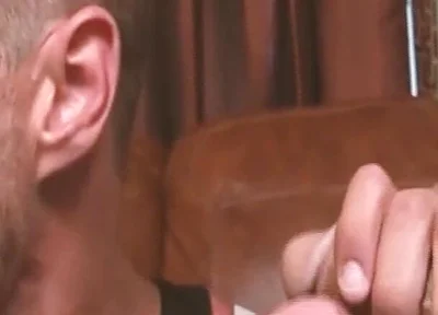 Thirsty for Cum Horny Gay Man Enjoys the Two Cocks of His Muscular Colleagues in a Threesome