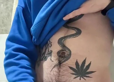 Revaz Masturbates Her Dick and Cums