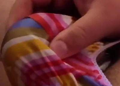 Little Satin Thong Play & Cock Ring Cum