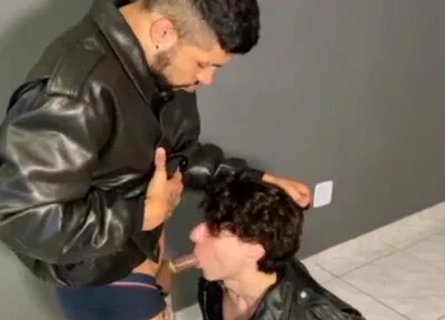 Leather latino master fucks boy