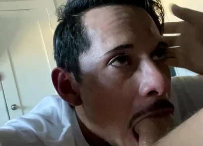Latino Papi Swallows Huge Load From Big White Cock
