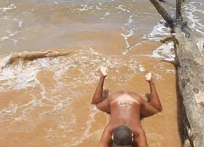 Naked Ladysilva on the Beach Showing off Her Tanned Hot Ass with Sexy Mark