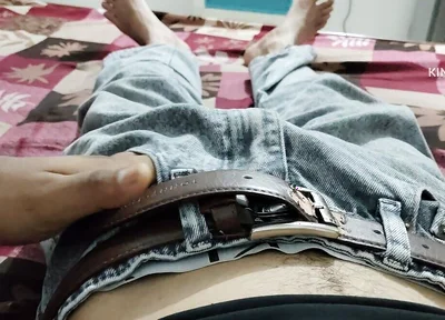 Wow first time My stepbrother hold my big monster cock in hand