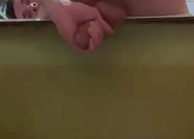 Masturbating a Cock and a Protruding Prolapse