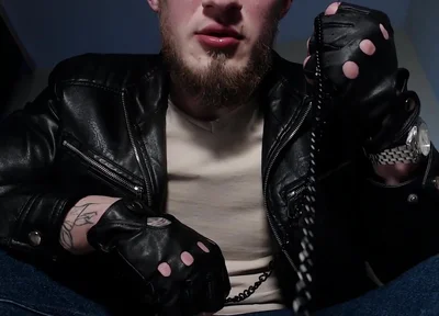 Alpha in Leather Spits, Feeds Domination.