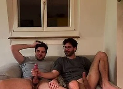 Straight Friend Helps Gay Bro Jerking Of