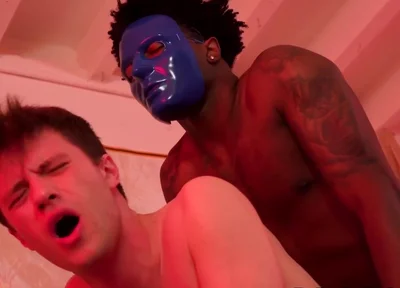 Masked Inked Stud Interracial Bareback Ends With Creampie