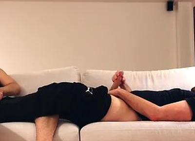 Massaging And Jerking Off Together