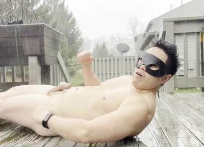 Rain-soaked Muscle Jerk Explosive Outdoor Cum Under the Storm