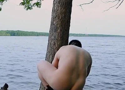 Lakeside Muscle Worship Flexing My Massive Biceps, Ripped Abs, and Juicy Ass Before an Explosive Cum Tasting Finale