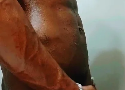 Oiling up My Big Black Cock