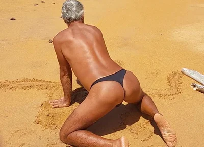 Ladysilva on the Beach in Panties Tanning Her Hot Ass