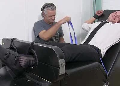 Business Gay Restrained By Foot Fetish Dominant Master