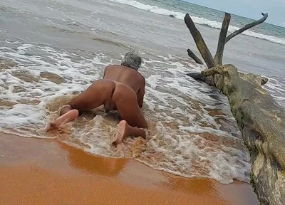 Sissy Ladysilva on the Beach Tanned Naked Showing off Her Sexy Mark Hot Ass