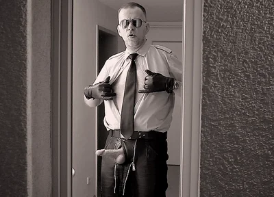 Leather Man10 Cock Play & Cum Shots (rear Window)