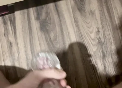 Horny Twink Needed a Release. Big Cumshot, Fucking a Flashlight, Intensive Masturbation. POV 4K Full HD